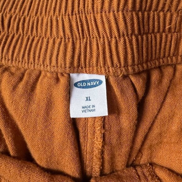 Old Navy Women's XL Burnt Ginger Pull On Safari Pants w Drawstring 100% Cotton - Picture 5 of 6